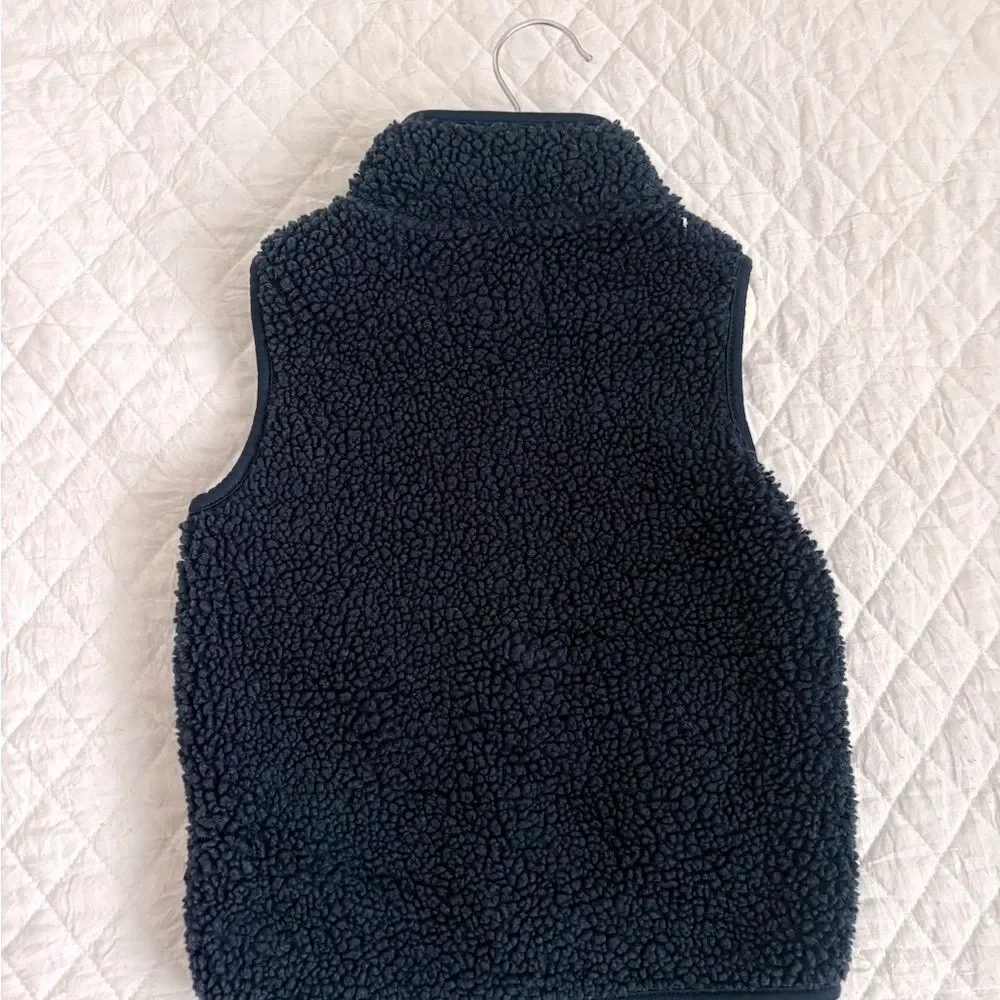 Old Navy Kids Black Puffer Vest + Navy Sherpa Vest Set